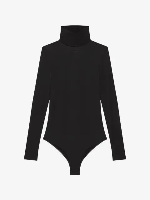 logo-embroidered high-neck bodysuit by COURREGES