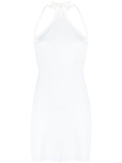 logo-embroidered jersey minidress by COURREGES