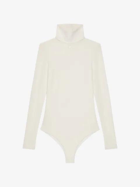 logo-embroidered mock-neck bodysuit by COURREGES