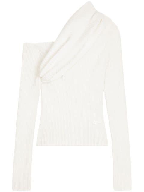 logo-embroidered ribbed jumper by COURREGES