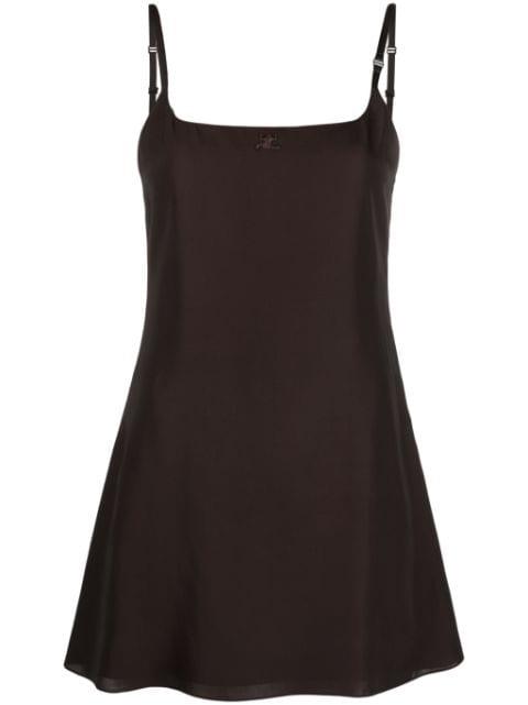 logo-embroidered slip minidress by COURREGES