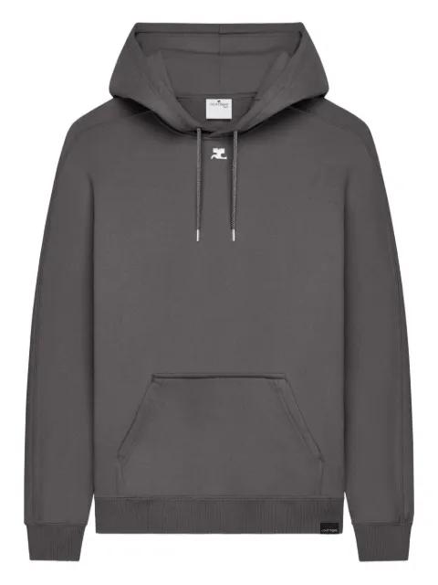 logo-embroidery hoodie by COURREGES