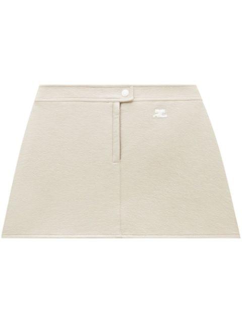 logo-patch A-line mini skirt by COURREGES