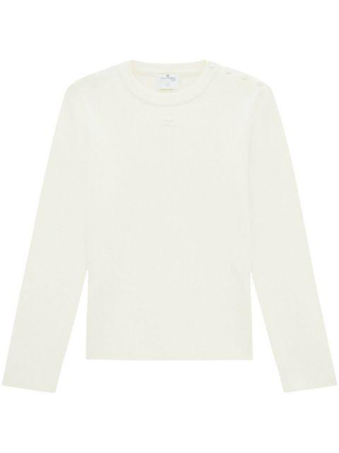 logo-patch buttoned sweater by COURREGES