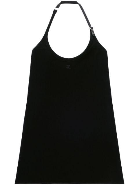 logo-patch halterneck minidress by COURREGES