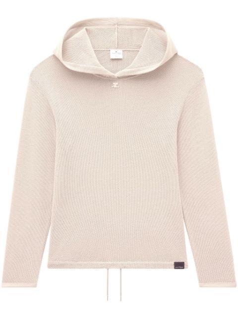 logo-patch mesh jumper by COURREGES
