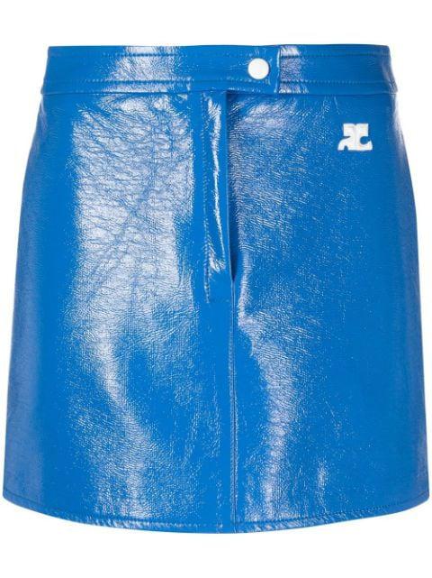 logo-patch miniskirt by COURREGES