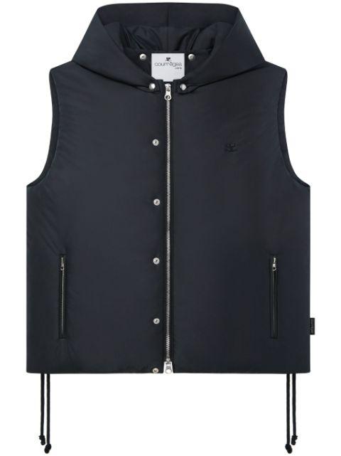 logo-patch padded gilet by COURREGES