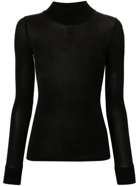 logo-patch roll neck top by COURREGES