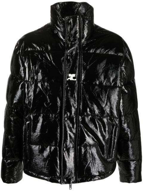 logo-patch vynil puffer jacket by COURREGES