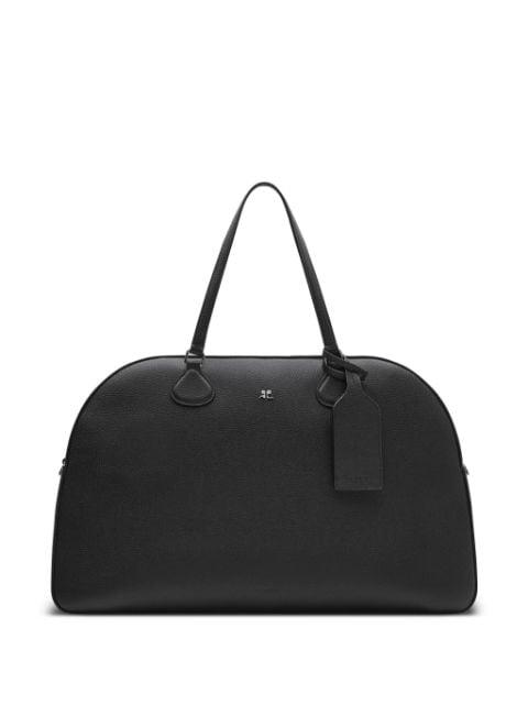 logo-plaque leather duffle bag by COURREGES
