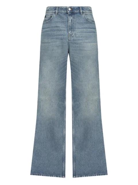 logo-plaque wide-leg jeans by COURREGES
