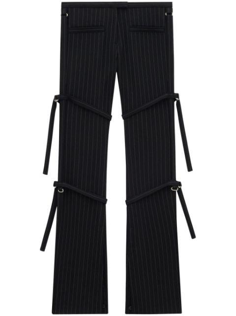 long-length buckle-detail straight-leg trousers by COURREGES