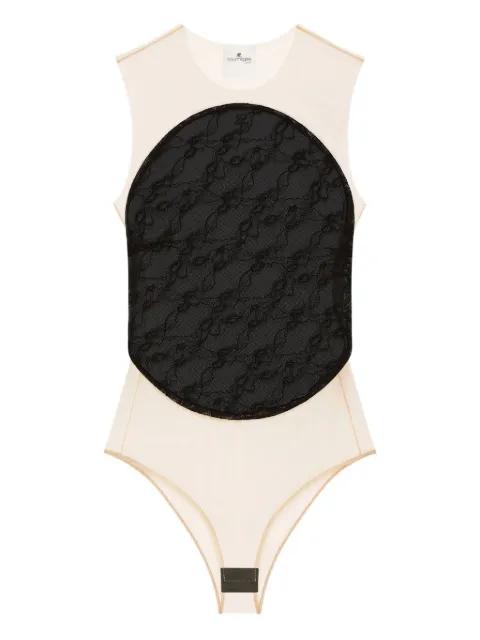 mesh-panel bodysuit by COURREGES