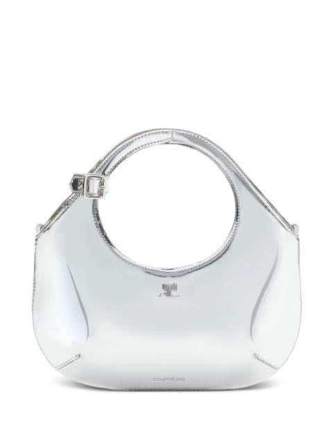 mini Holy metallic-effect tote bag by COURREGES
