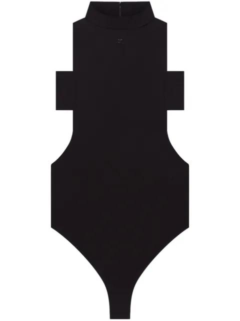 mock-neck bodysuit by COURREGES