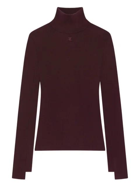 mock-neck long-sleeve sweater by COURREGES