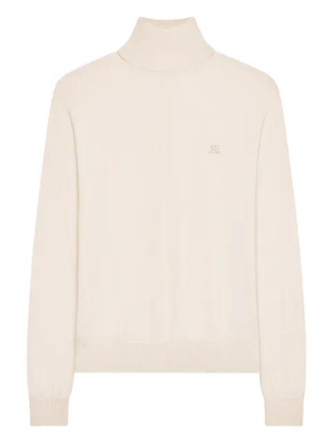 mock-neck merino wool sweater by COURREGES