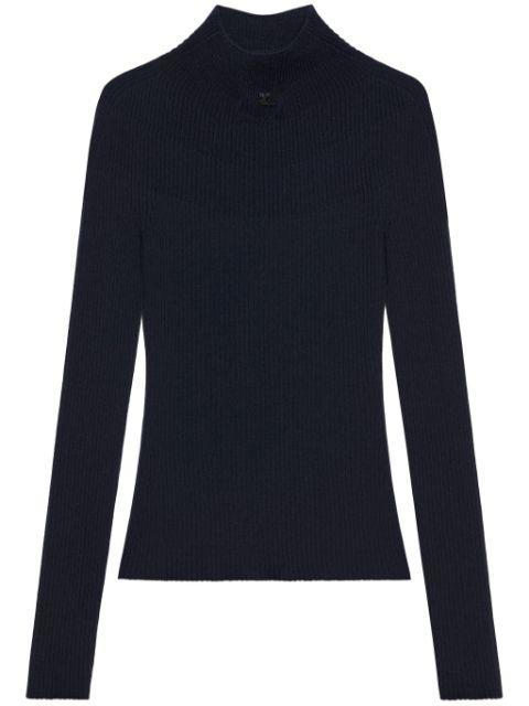 mock-neck ribbed jumper by COURREGES