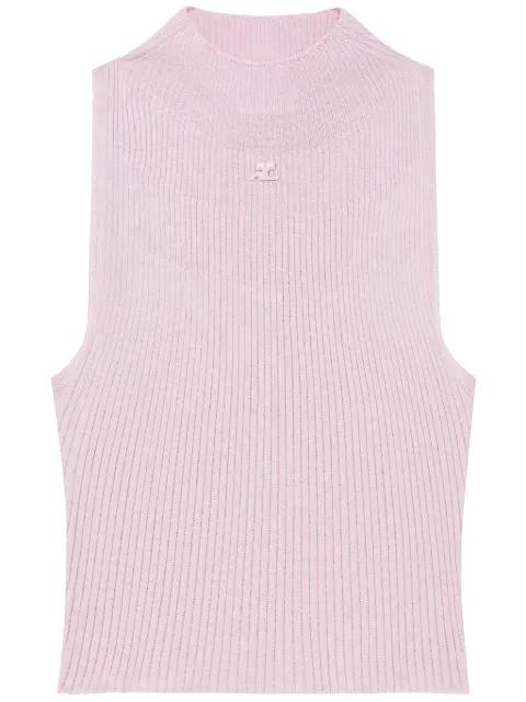mock-neck tank top by COURREGES