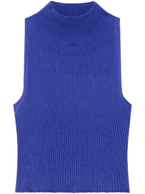 mock-neck tank top by COURREGES