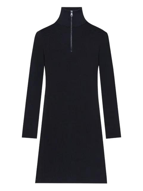 mock-neck zip-front mini dress by COURREGES