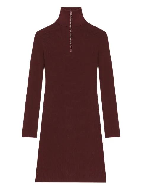 mock-neck zip-front mini dress by COURREGES