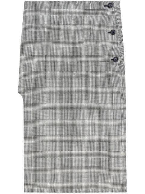 oblique Prince of Wales midi skirt by COURREGES