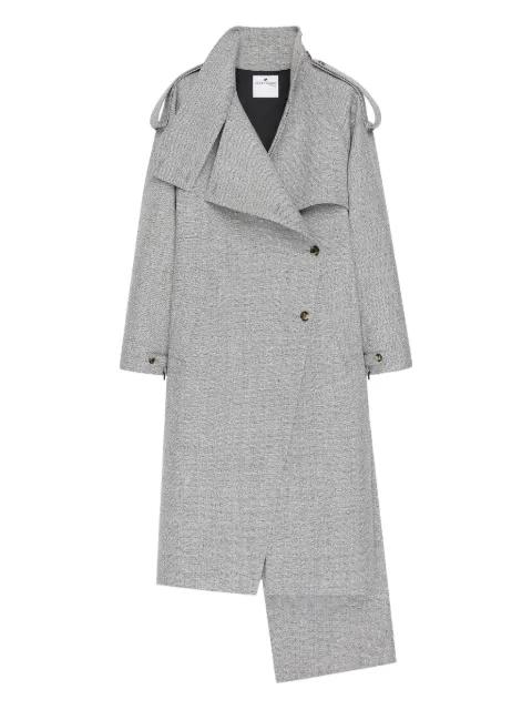 oblique asymmetric wool coat by COURREGES