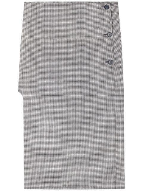 oblique houndstooth midi skirt by COURREGES
