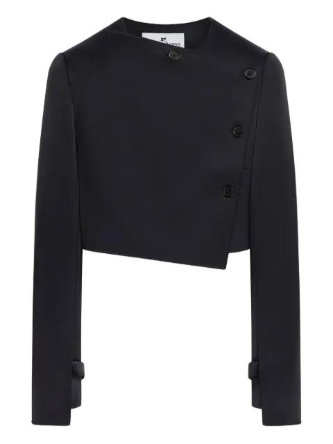 oblique satin tailored jacket by COURREGES