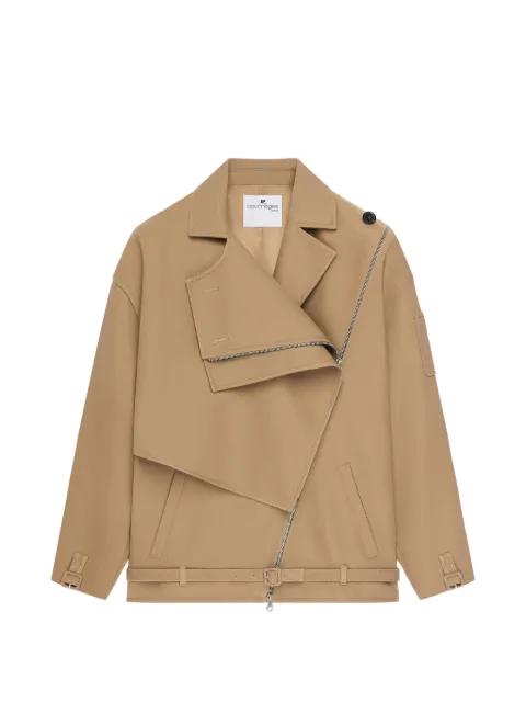 oblique short trench jacket by COURREGES
