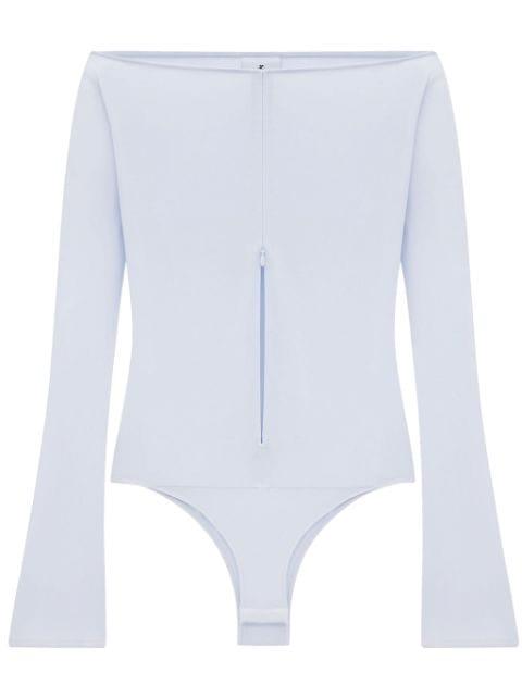 off-shoulder zipped bodysuit by COURREGES