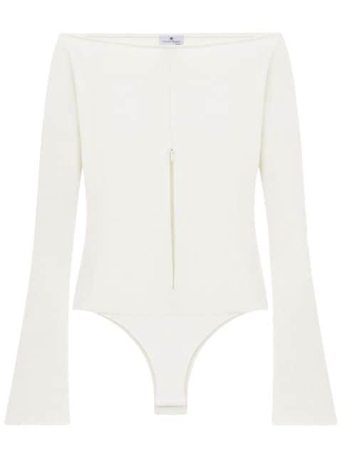 off-shoulder zipped bodysuit by COURREGES