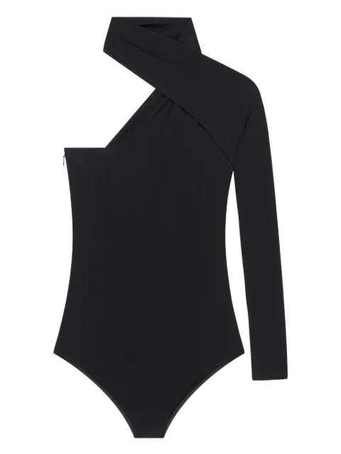 one-shoulder twisted bodysuit by COURREGES