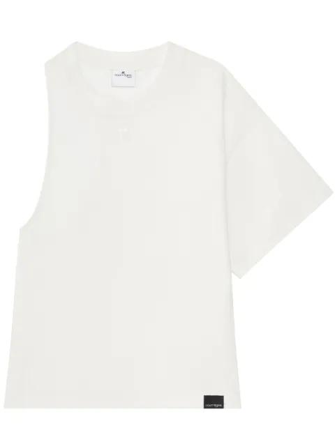 one-sleeve scuba-jersey T-shirt by COURREGES