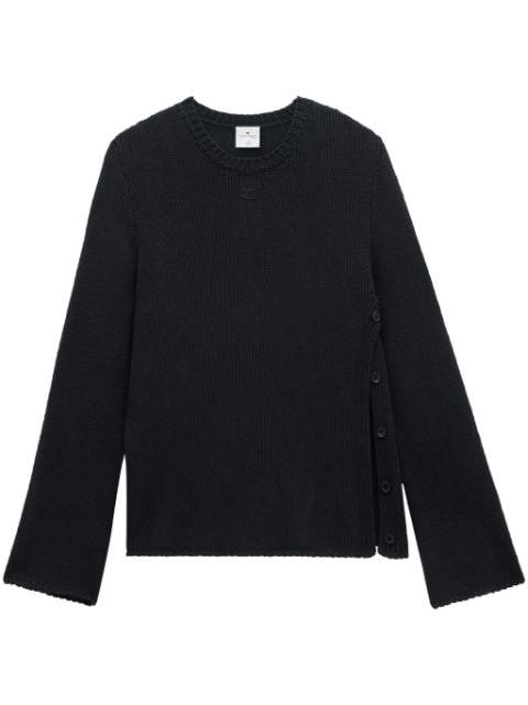 open-side cotton-linen knit jumper by COURREGES
