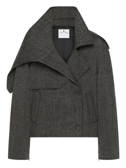 oversized-collar cropped jacket by COURREGES