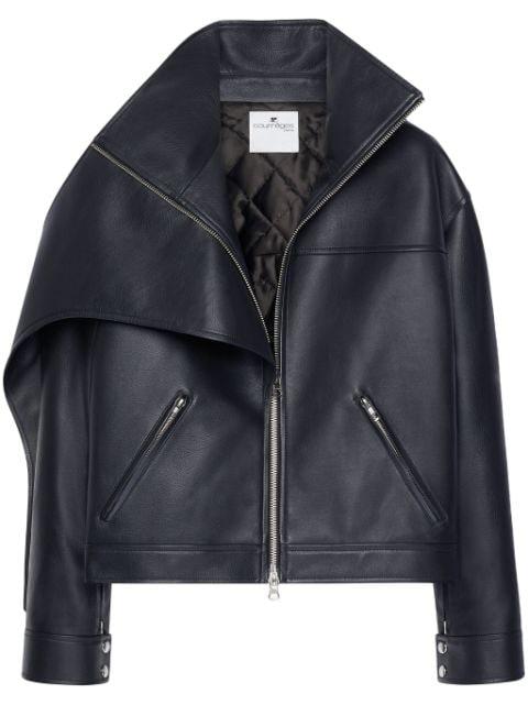 oversized leather jacket by COURREGES