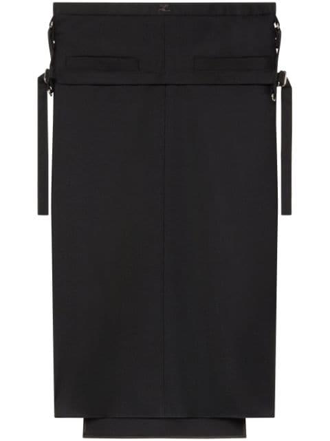 panelled virgin wool midi skirt by COURREGES
