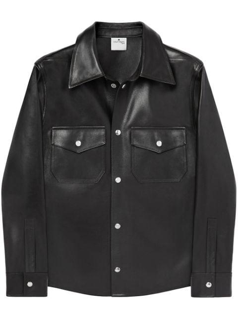 patch pocket leather shirt by COURREGES