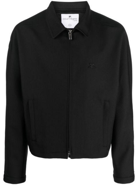 pointed flat-collar zip-up jacket by COURREGES