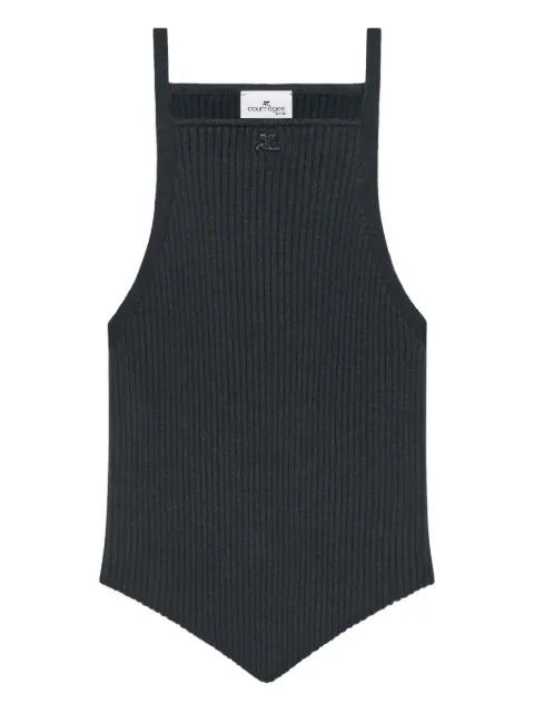 pointy-hem ribbed tank top by COURREGES
