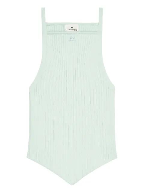 pointy-hem ribbed tank top by COURREGES