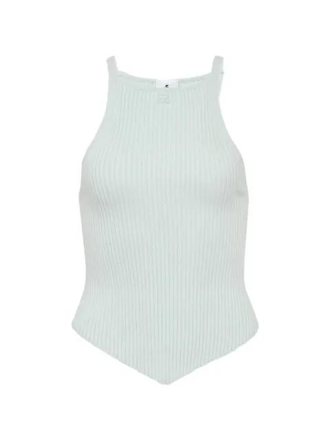 pointy rib knit top by COURREGES