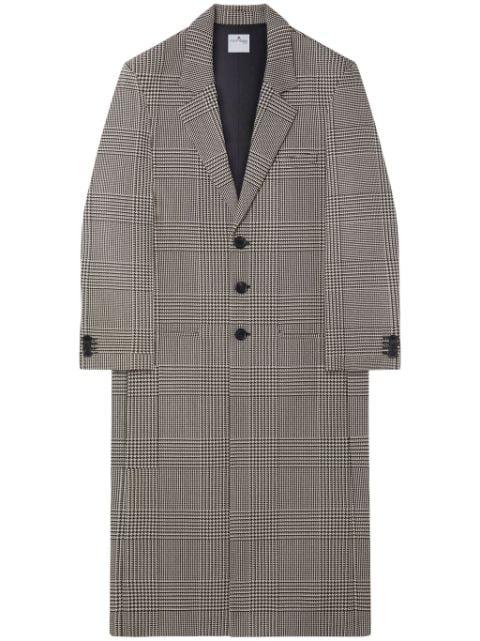 prince of wales-pattern single-breasted coat by COURREGES