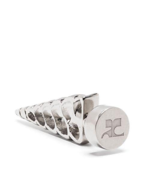 rear shell-pendant single earring by COURREGES