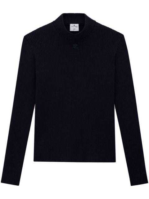 rib-knit mock-neck jumper by COURREGES