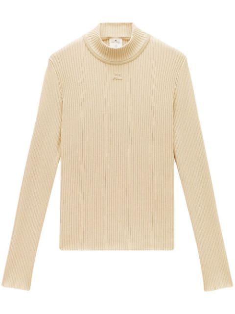 rib-knit mock-neck jumper by COURREGES