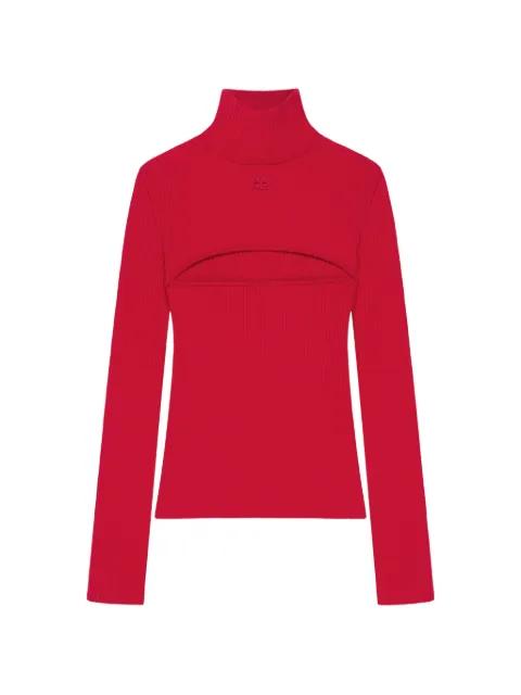 rib-knit slash-detail sweater by COURREGES